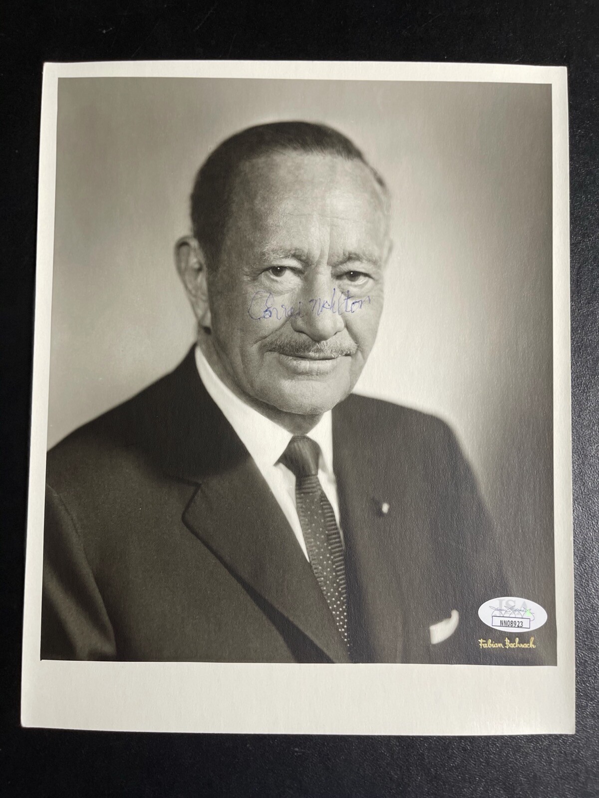 Conrad Hilton Signed 8x10 Photo Hotel Business Paris Autograph JSA