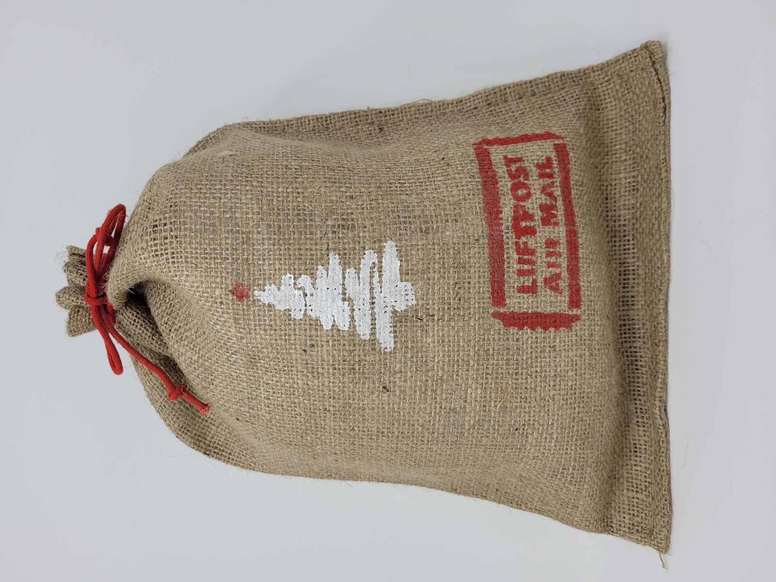 Marco Porta Jutesäckchen 25x35cm - Nikolaussack Mit Roter Kordel