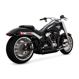 Vance Hines Shortshots STAGGERED Black Harley  Davidson  