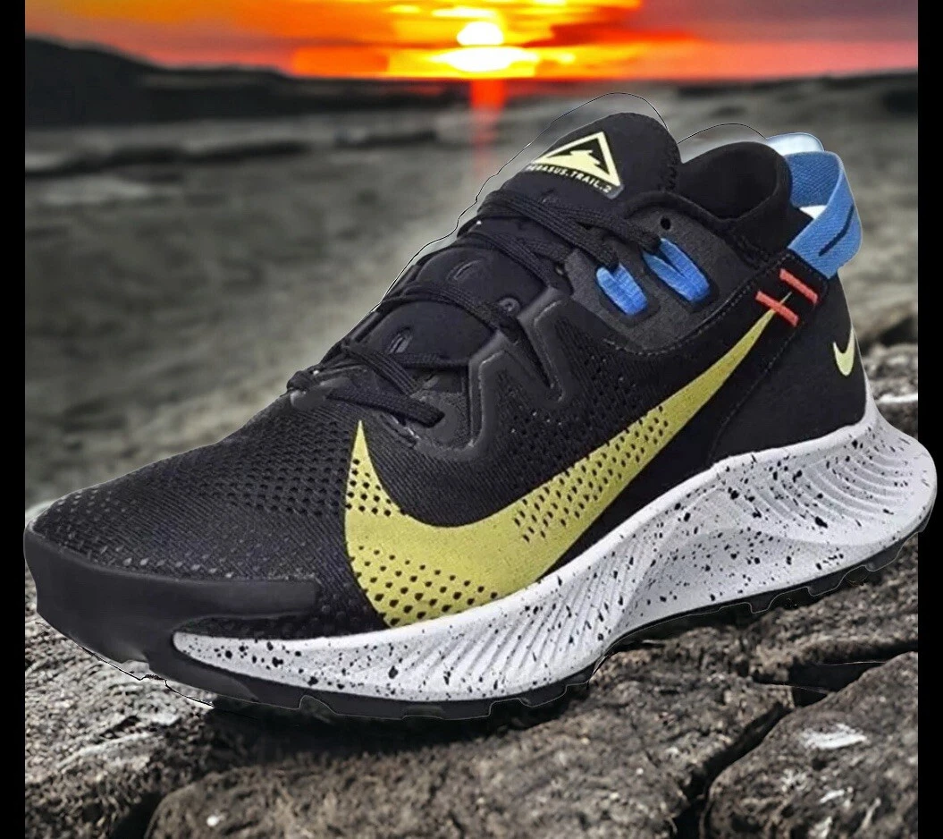 Nike Pegasus Trail 2 Black Sulfur Running Hike Shoes CK4305 Mens Size 10 NEW