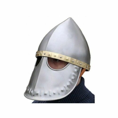 Halloween Medieval Antique 18 Gage Steel Helmet Armor Norman Phrygian Helmet - Afbeelding 1 van 1