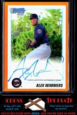 2010 Bowman Draft Chrome Orange Refractor Auto Alex Wimmers Twins 09/25 #BDPP88