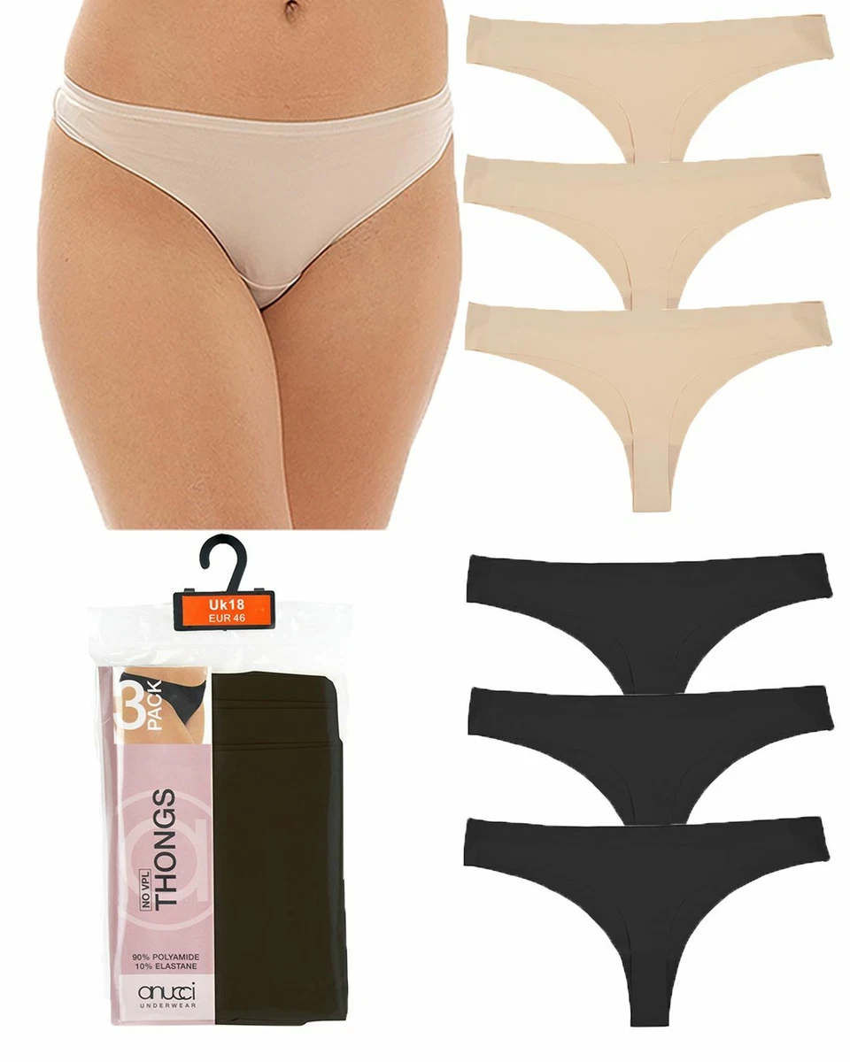 SEAMLESS NO VPL Briefs Anucci Smoothing Invisible Knickers Underwear 3  Pairs £11.99 - PicClick UK