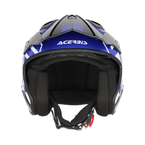 Casco Jet Acerbis JET ARIA GRAPHIC Nero Blu Moto Scooter ECE 2206 - Foto 5 di 10