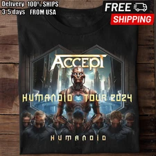 Rare Accept Tour 2024 Band Short Sleeve Gift For Fan S to 5XL T-shirt TMB4067