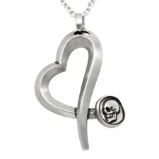 Skull Nail Heart Pendant Necklace Stainless Steel Jewelry By Controse
