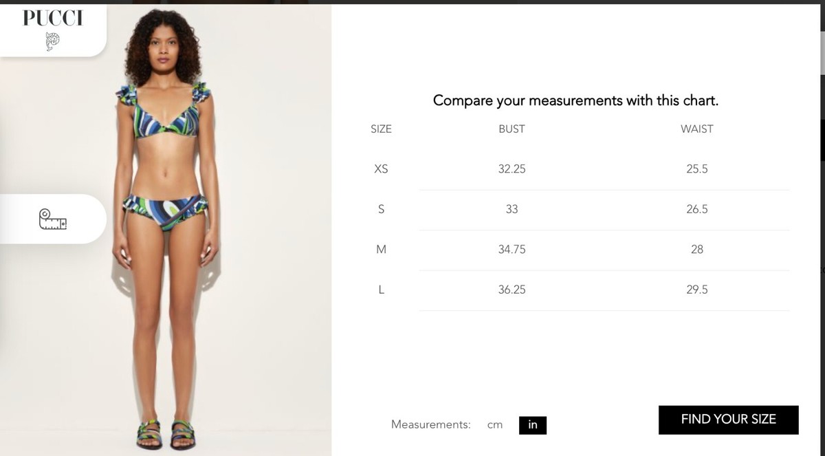 EMILIO PUCCIビキニ サイズ40 Emilio Pucci Designer Vintage Rainbow Bikini Cap Sleeve size