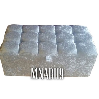 36 ZOLL SILBER ZERKLEINERTER SAMT 8 DIAMANTEN OTTOMANE AUFBEWAHRUNG BETTWÄSCHE SPIELZEUGKISTE NEU ANGEBOT