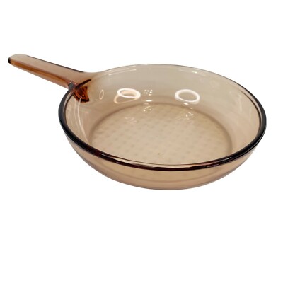 Vision Corning Ware Skillet Amber Glass Waffle Bottom Frying Pan Made in France