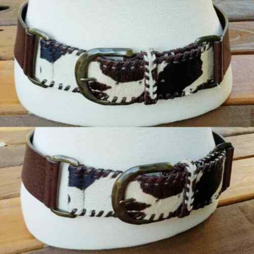 Sax Fifth Avenue Leather Brown Belt Sz S Braided Trim Embossed Sax Fifth Avenue Leather Brown Belt Sz S Braided Trim  main image 3