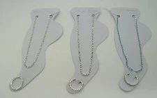 3 PC Women Love Gift Rhinestone Foot Anklet & Toe Ring Wedding Jewelry Ankle 