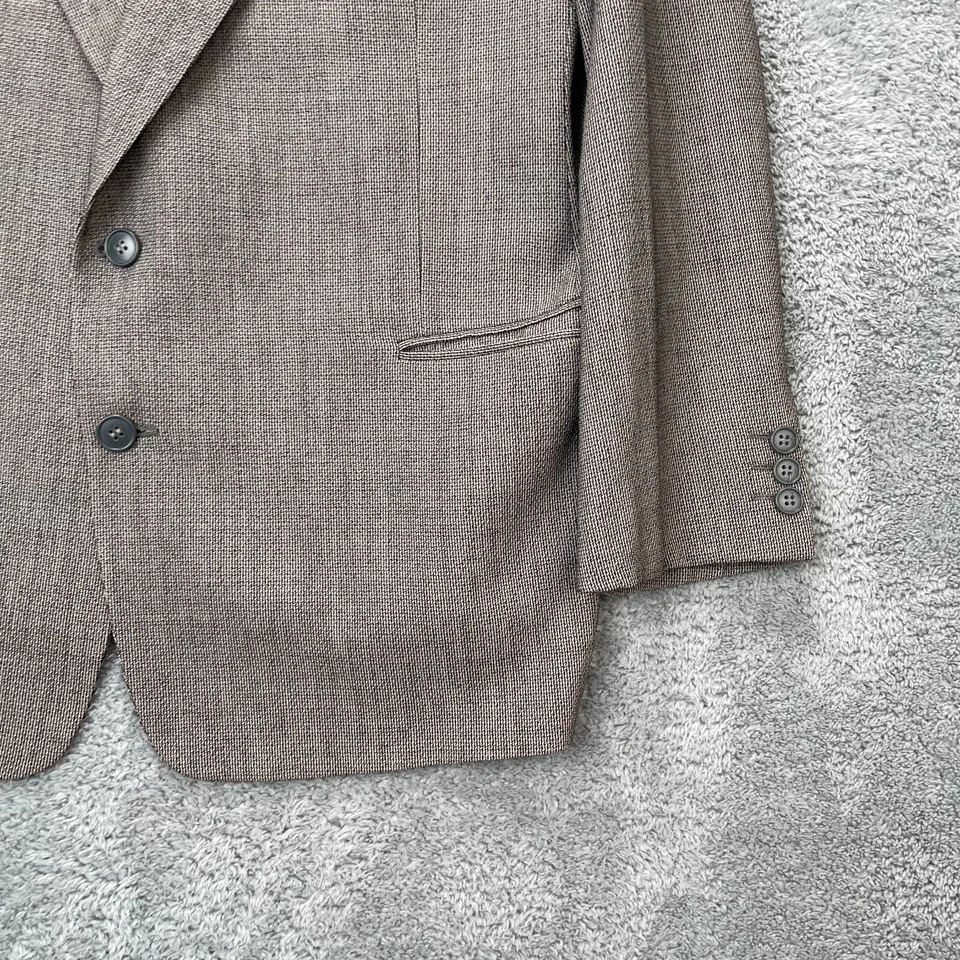 Chaqueta de Colección Armani Para Hombres L 44 Gris Blazer Abrigo Lana Muesca Solapa Sencillo Pecho Foto 2 de 4