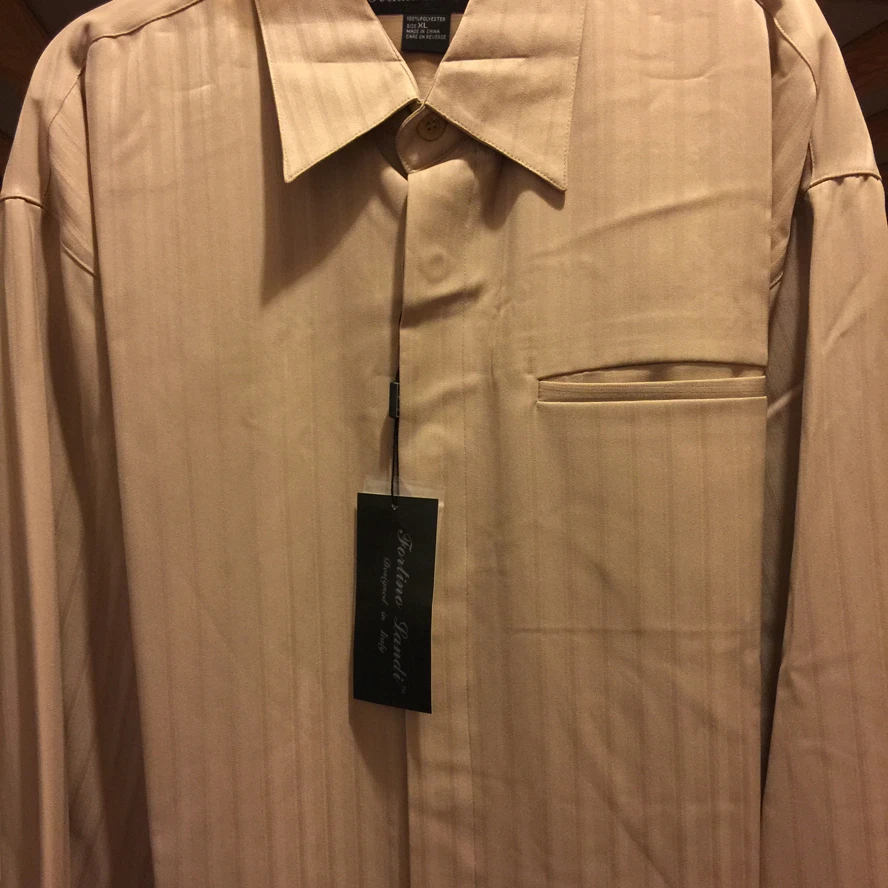 男式 2 件套步行套装长袖休闲衬衫和裤子套装 — 第 4/4 张图片