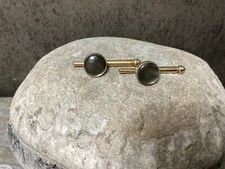 Vintage SWANK Grey Mother Of Pearl Dress Studs Tuxedo Shirt Buttons X2