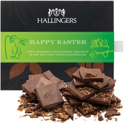 Schokolade Oster-Geschenk ohne Alkohol ''Happy Easter'' Hallingers DE