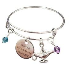 Disney ALADDIN PRINCESS JASMINE Inspired Tibetan Silver Charm Bracelet 60 B01AL