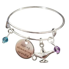 Disney ALADDIN PRINCESS JASMINE Inspired Tibetan Silver Charm Bracelet $60 B01AL