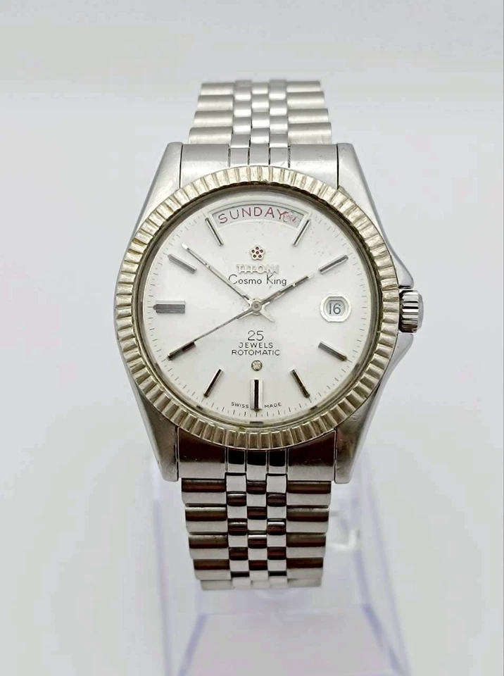 Reloj suizo Titoni Cosmo King rotomático automático acero vintage 1968 para hombre Foto 2 de 4