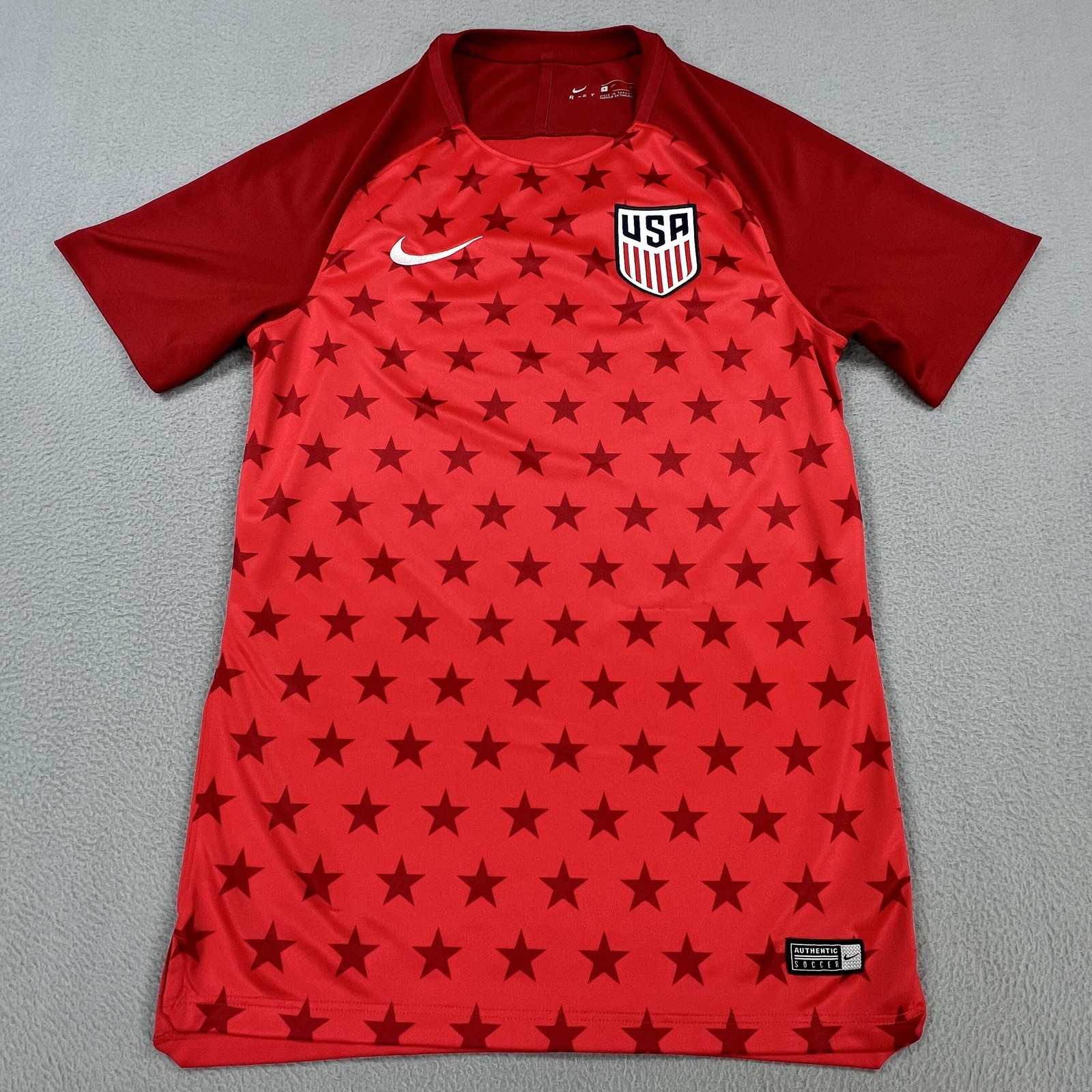 USA Soccer Shirt Jersey Mens Small Red Nike Dri Fit USMNT Authentic Football