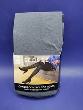 George gray charcoal control top tights opaque 40 denier size 3 Tall GT70Z