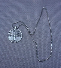 Jewelry Tree Of Life Pendant Silver Tone Round Necklace RMN 2"