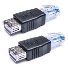 2 Pack Ethernet to USB Adapter, RJ45 Ethernet Male to USB Female Converter, USB