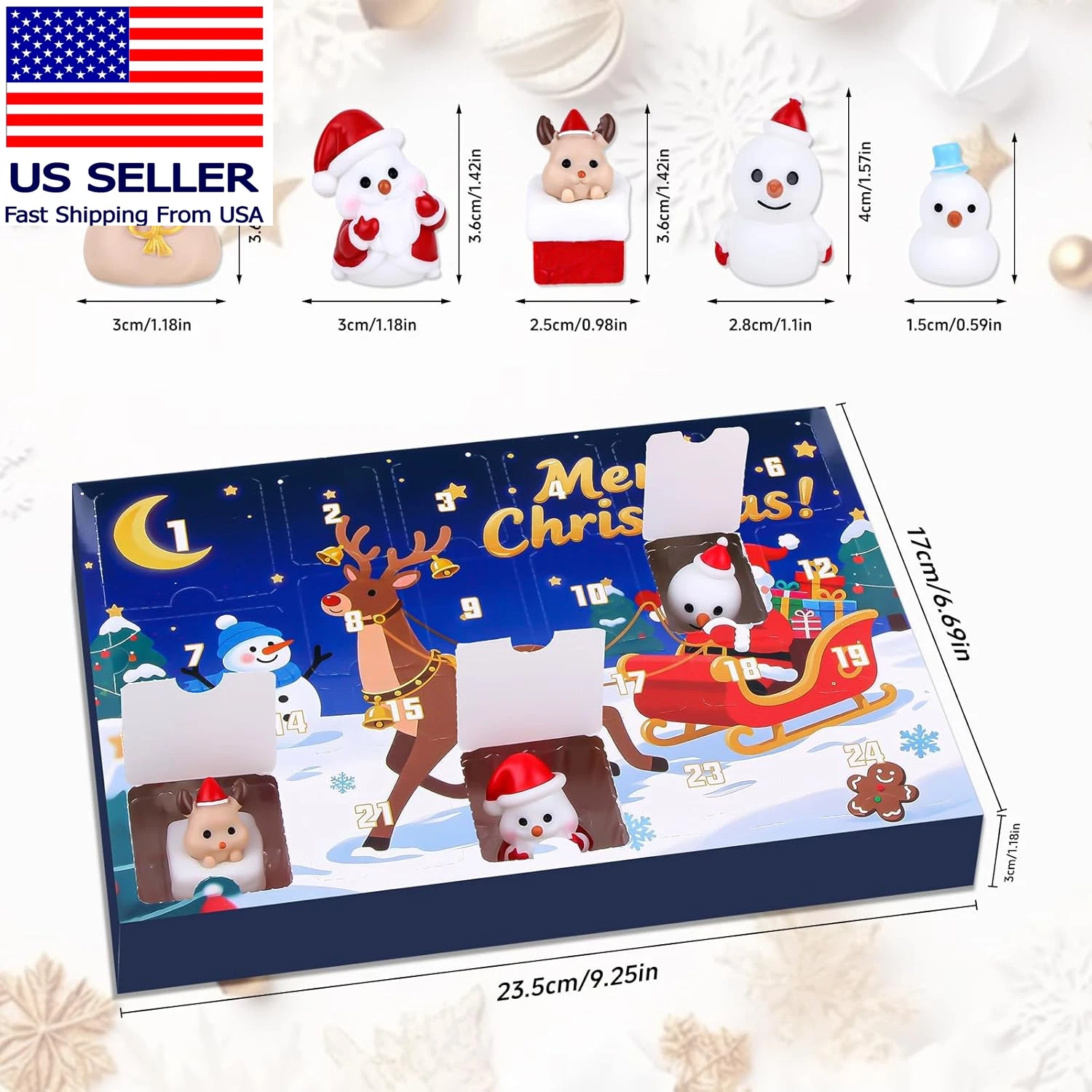 Christmas Advent Calendar, 24 Days Countdown Blind Box,Christmas Countdown Adven