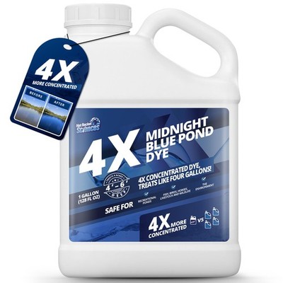 1 Gallon Midnight Blue Pond Dye, 4X Concentrate Pond Dye Blue, Dark Natural L
