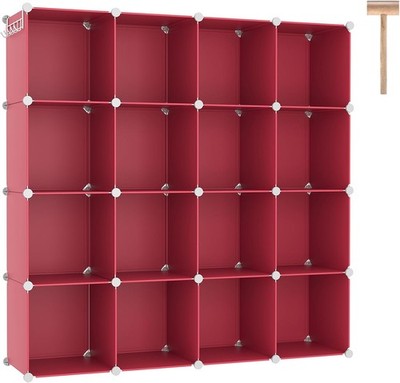 Cube Storage Organizer 16-Cube Shelves Units Plastic Cubes DIY Closet