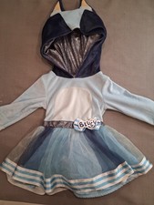 Bluey Hooded Dress Blue White Girls 12-18 months Bluey Character Theme Outfit