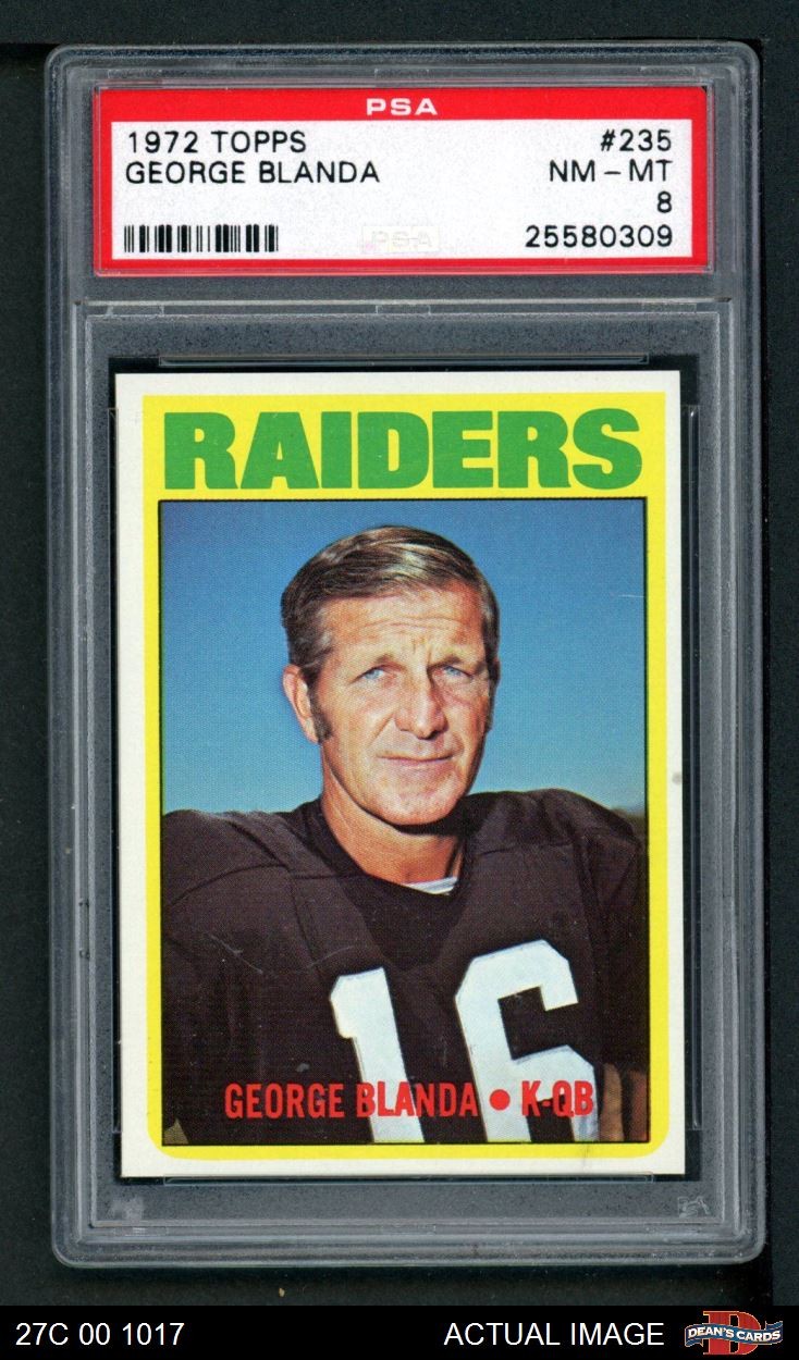 1972 Topps #235 George Blanda Raiders HOF Kentucky PSA 8 - NM/MT