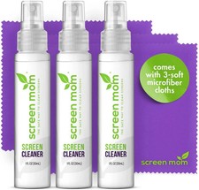 Screen Cleaner Spray 3 Pack With Cloths Streak Free For Laptop TV Phone