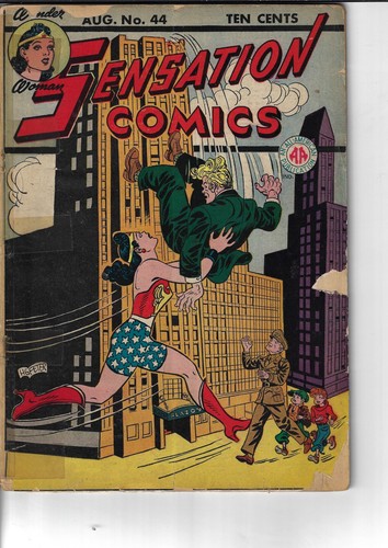 Sensation Comics 44 Wonder Woman Good+ 1945 Glossy Double Size