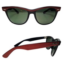 RAYBAN B L USA vintage 80's WAYFARER II Frame Classic Geek Old School Red Black