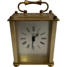 Estyma Carriage Clock Quartz Movement Roman Numerals Brass Frame Decor