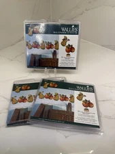 Wallies Wallpaper Cut Outs Pre-pasted Washable-Peaches & Pears-NIB Lot Of 3
