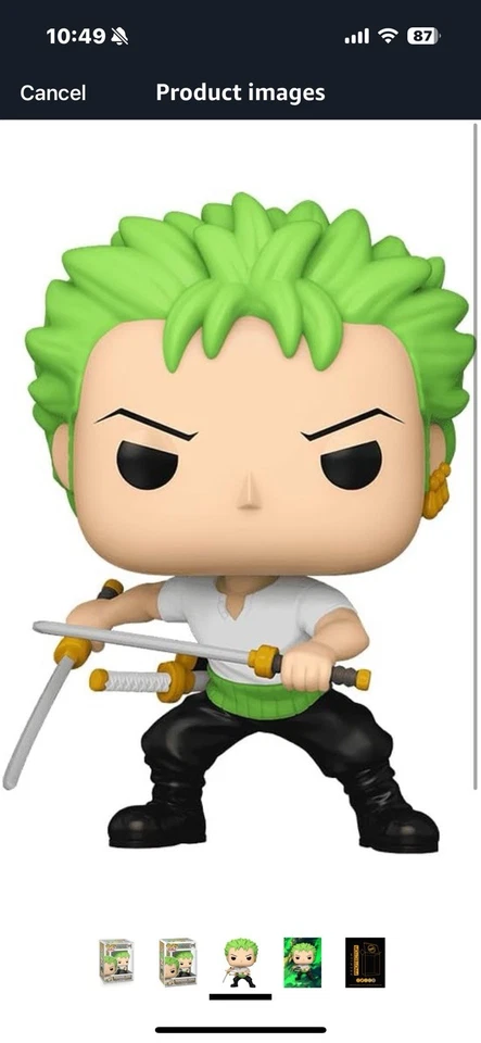 Funko POP! Animation - One Piece S5 Vinyl Figure - RORONOA ZORO #1775 - NM/Mint — 第 2/2 张图片