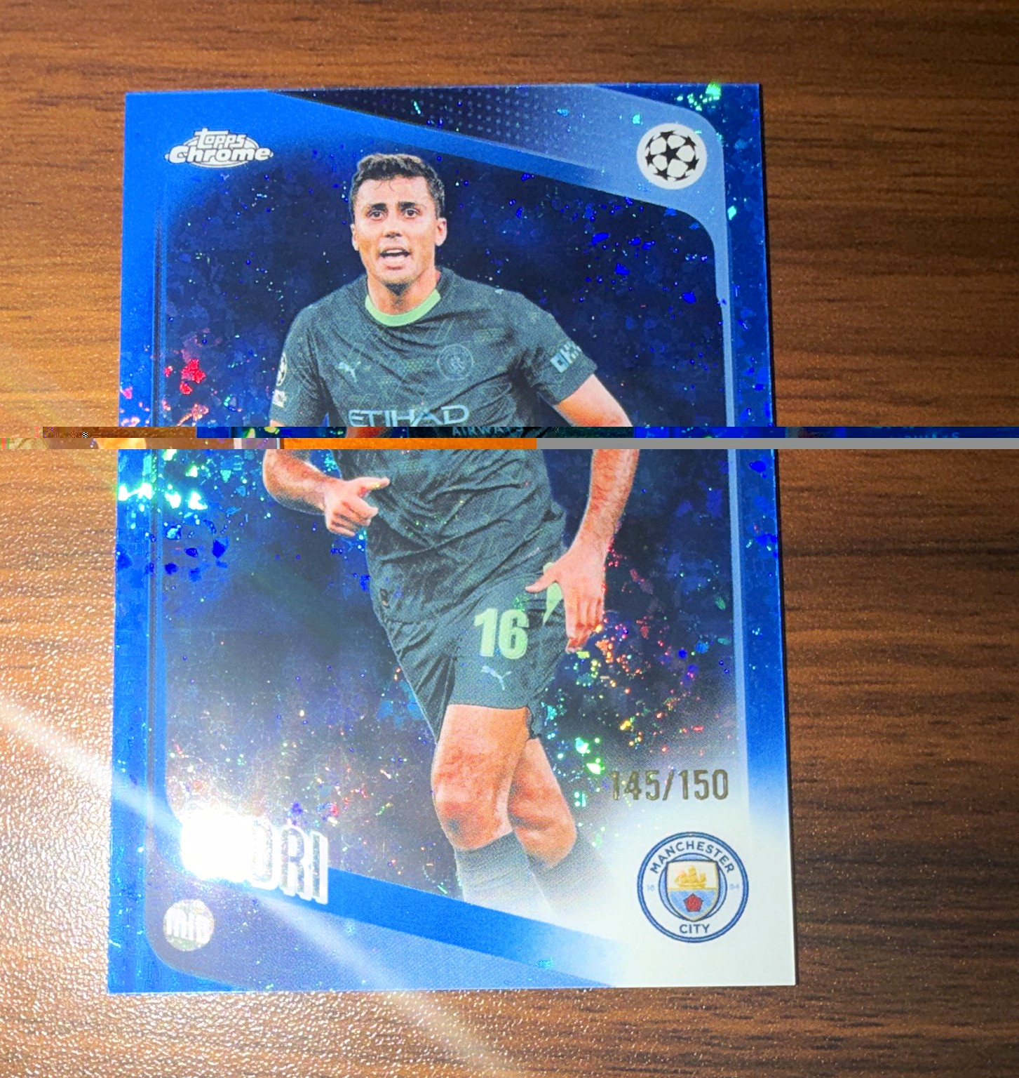 Topps Chrome UEFA Champions League Rodri Manchester City #171 Blue /150 (145)
