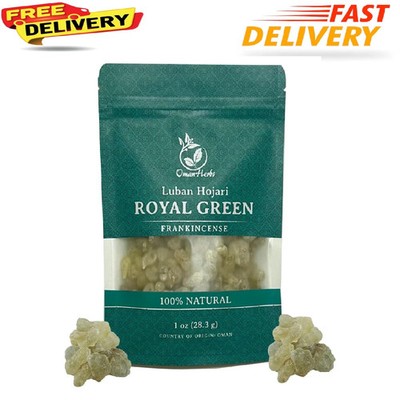 Royal Green Frankincense Hojari from Oman Boswellia Sacra Pure Incense Chruch In