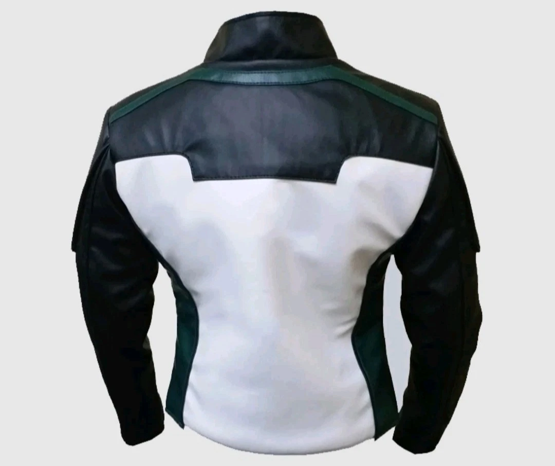 Nathan Fallion Superman 2025 Movie Guy Gardner Green Lantern Leather Jacket - product detail image 3