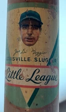 Vintage Joe DiMaggio Louisville Slugger 125J Little League Decal Baseball Bat