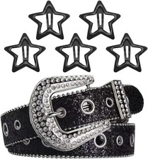 Rhinestone Belt Women Y2k Belt Leather Western Cowgirl Belt Studded Belt Bling 