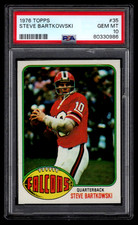 STEVE BARTKOWSKI 1976 TOPPS FOOTBALL ROOKIE CARD #35 PSA 10 GEM MINT RARE. rookie card picture