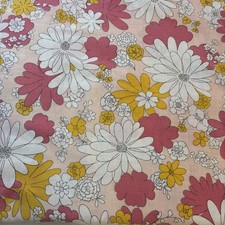 VTG CANNON MONTICELLO FULL FLAT SHEET BLOSSOM FESTIVAL PINK FLOWER POWER DAISY