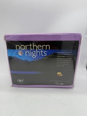 New Northern Nights Purple Twin Sheet Set 100% Egyptian Cotton 2005 QVC