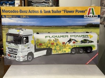 SEALED 1:24 ITALERI model kit MERCEDES ACTROS & FLOWER POWER TANK TRAILER #3856