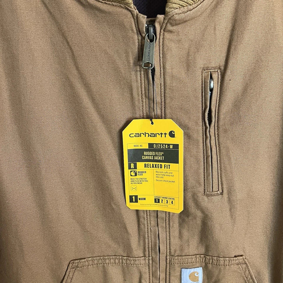 Chaqueta Carhartt Mujer Resistente Flex Lona Talla XL Marrón Cremallera Completa Calce Relajado Nueva Foto 4 de 4