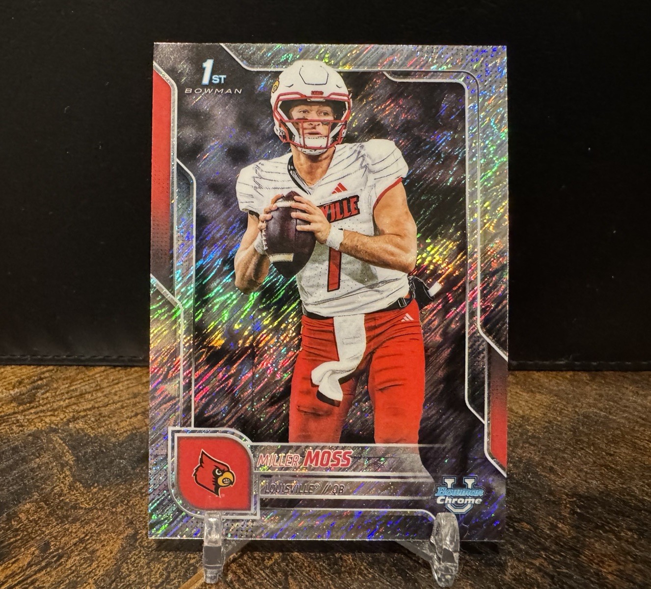 Miller Moss 2025 Bowman University Chrome Shimmer Refractor Louisville #141