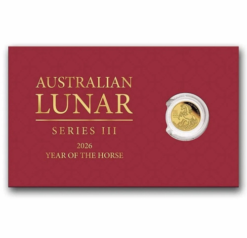 2026 Australia 1/2 Gram Gold COIN Lunar Horse PF In card (Series III) PERTH MINT