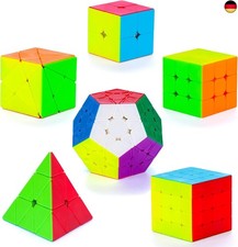 Coolzon Zauberwürfel Set, 6 Stück Speed Cube Set 2x2x2 3x3x3 4x4x4 Pyraminx M